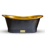 Load image into Gallery viewer, Straight Base Brass Bathtub Black Outside
