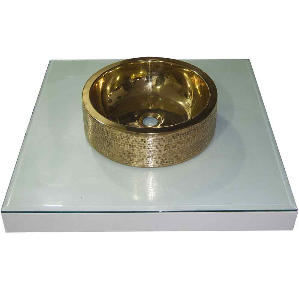 Brass Sink Pattern Exterior Double Wall Design