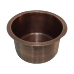 Load image into Gallery viewer, Round Copper Bar Sink Antique Hammered Under-mount Sink 14" x 8"
