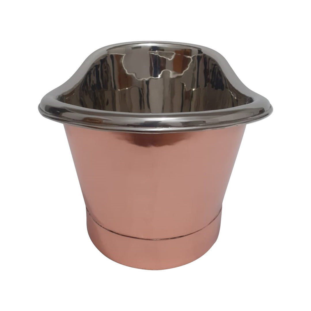 Copper Tub Style Basin Nickel Inside Copper Outside Straight Base