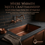Load image into Gallery viewer, Single Bowl Smooth Antique Copper Kitchen Sink without Front Apron
