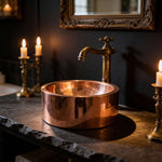 Load image into Gallery viewer, Double wall Copper Sink Shiny Copper Finish Inside Outside
