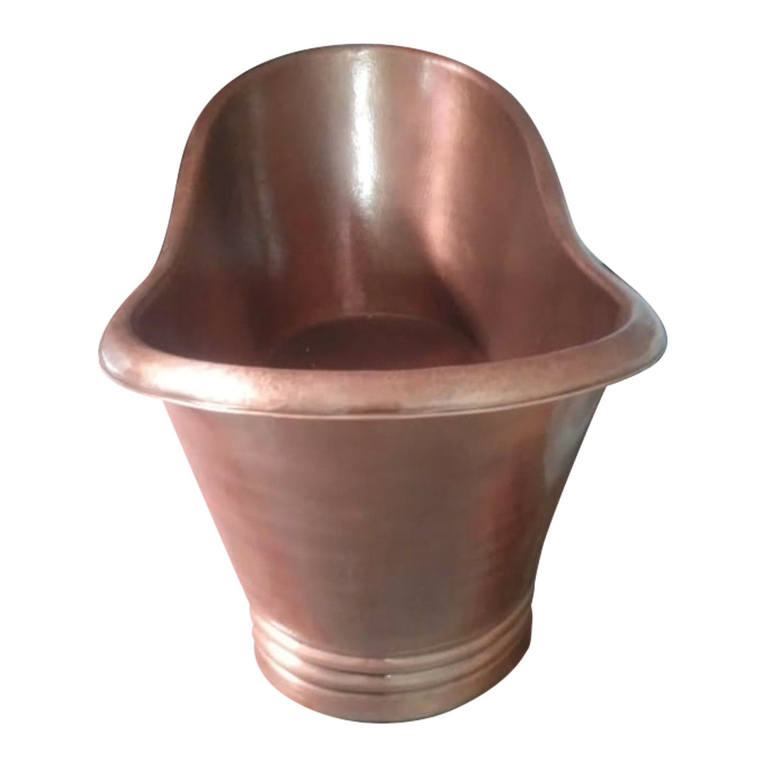 Hammered Medium Antique Finish Copper Double Slipper Tub