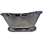 Load image into Gallery viewer, Nickel Finish Curved Pedestal Copper Bathtub
