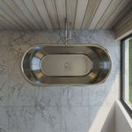 Load image into Gallery viewer, Slanting Base Stainless Steel Bathtub Weathered Patina Exterior
