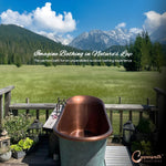 Load image into Gallery viewer, Slanting Base Patina Copper Bathtub - Perfect for Bathing in Nature's Lap
