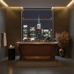 Load image into Gallery viewer, Hammered Antique Finish Pedestal Copper Bathtub
