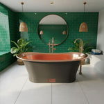 Load image into Gallery viewer, Straight Base Copper Bathtub Polished Copper Interior &amp; RAL7024 Graphite grey Exterior
