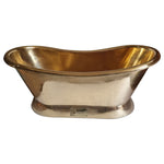 Load image into Gallery viewer, Slanting Base Brass Bathtub Polished Full Brass Finish
