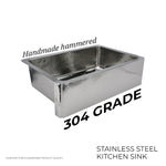 Load image into Gallery viewer, Stainless Steel Kitchen Sink Front Apron Hammered Single Bowl
