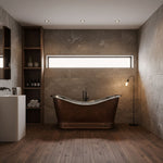Load image into Gallery viewer, Double Slipper Nickel Interior Copper Bathtub
