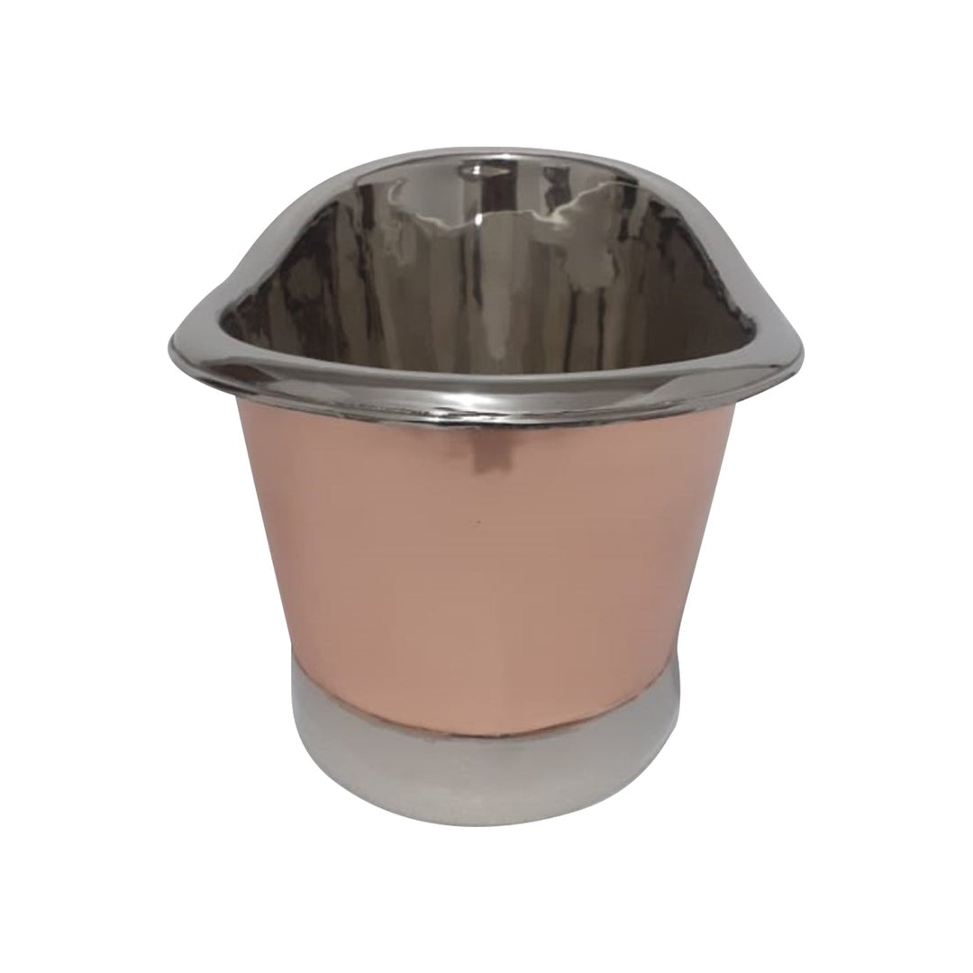 Copper Tub Style Basin Nickel Inside & on Base Copper Outside Straight Base