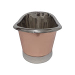 Load image into Gallery viewer, Copper Tub Style Basin Nickel Inside &amp; on Base Copper Outside Straight Base
