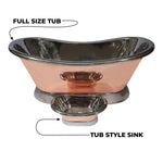 Load image into Gallery viewer, Copper Tub Style Basin Nickel Inside &amp; on Base Copper Outside
