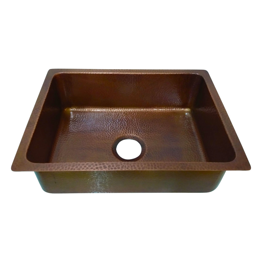 Copper Drop-In Kitchen Sink 24.50 x 18.50 x 7 inch