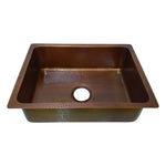 Load image into Gallery viewer, Copper Drop-In Kitchen Sink 24.50 x 18.50 x 7 inch
