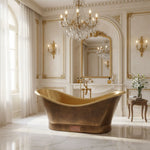 Load image into Gallery viewer, Roll Top Brass Bathtub Polished Interior &amp; Antique Finish exterior
