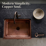 Load image into Gallery viewer, Copper Sink Hammered Front Apron 24.50 x 18.50 x 7 inch
