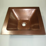 Load image into Gallery viewer, Square Double Wall Copper Sink Tapering Depth
