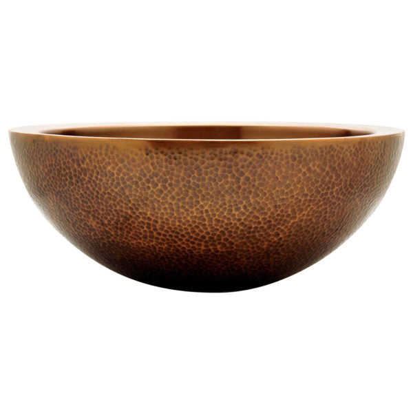 Double Walled Outside Hammered Copper Sink