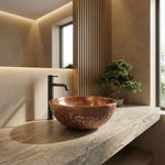 Load image into Gallery viewer, Double Wall Copper Sink Embossing Outside Inside Plain
