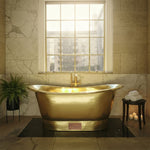 Load image into Gallery viewer, Straight Base Brass Bathtub Full Polished Brass Finish
