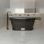 Load image into Gallery viewer, Straight Base Stainless Steel Bathtub Black Exterior Finish
