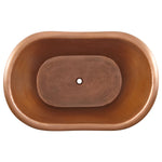 Load image into Gallery viewer, Clawfoot Bathtub Hammered Copper Double-Slipper Soaking Tub 48-inch
