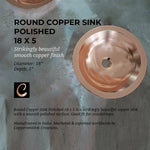 Load image into Gallery viewer, Round Copper Sink Polished 18 x 5
