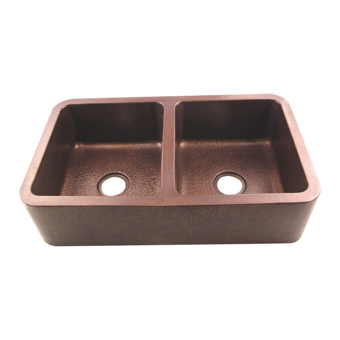 Rectangular Double Bowl Copper Kitchen Sink