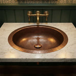 Load image into Gallery viewer, Oval Copper Sink Dark Antique 20 x 15.50 x 6 inch
