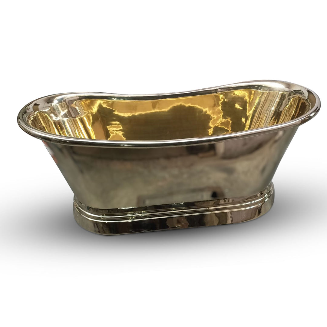 Brass Bathtub Rolled Pipe Top Full Polished Brass Finish