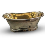 Load image into Gallery viewer, Brass Bathtub Rolled Pipe Top Full Polished Brass Finish
