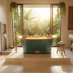 Load image into Gallery viewer, Straight Base Copper Bathtub Polish Copper Inside &amp; Patina Exterior
