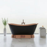 Load image into Gallery viewer, Slanting Base Copper Bathtub Copper Inside &amp; on Base Black Outside
