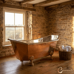 Load image into Gallery viewer, Eight Sided Clawfoot Copper Bathtub Nickel Inside Outside Shining Copper
