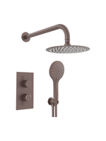 Load image into Gallery viewer, Round Concealed Thermostatic 2 Handle 2 Way Shower Kit Round
