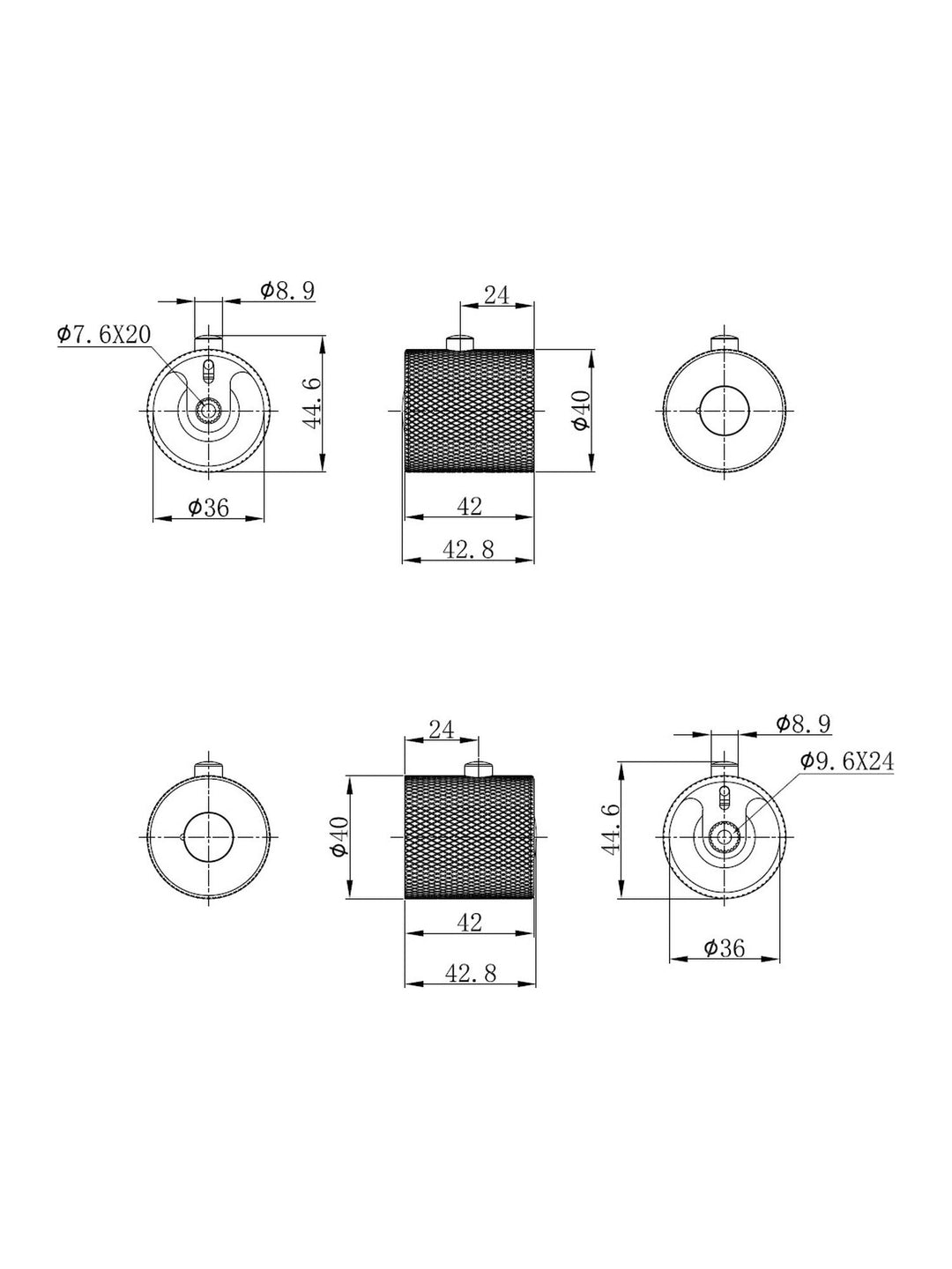 Menai Knurled Handle Pair