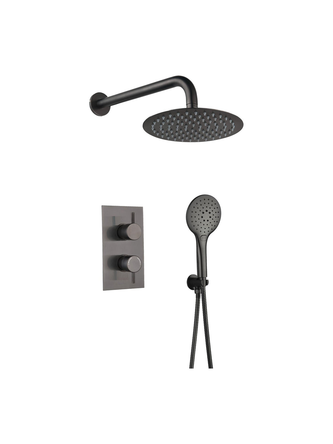 Round Concealed Thermostatic 2 Handle 2 Way Shower Kit Round