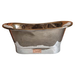 Load image into Gallery viewer, Straight Base Copper Bathtub Full Nickel Finish 1500mm
