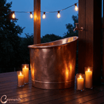 Load image into Gallery viewer, 30-Inch Round Japanese Soaking Style Antique Finish Copper Bathtub
