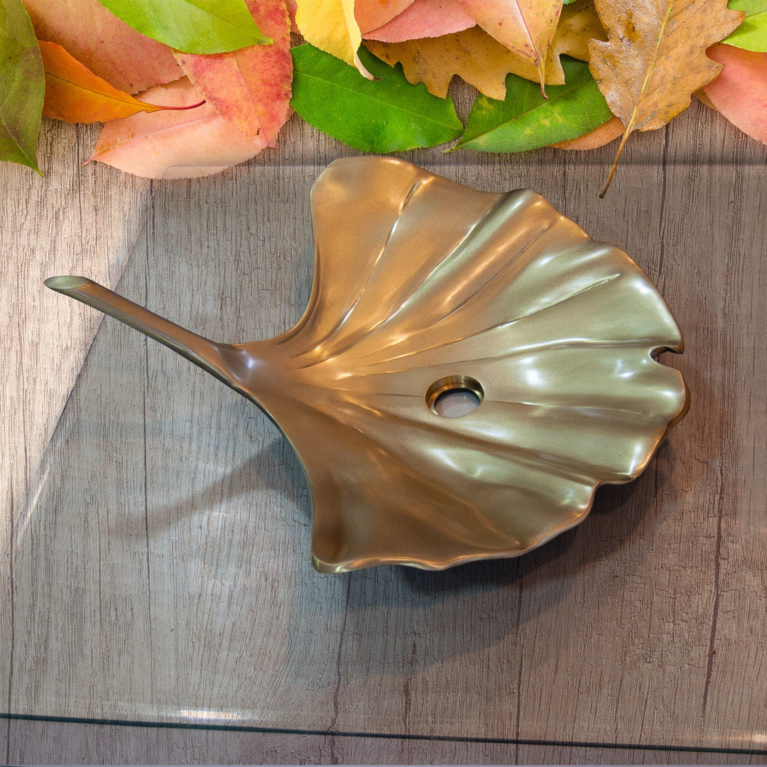 Cast Bronze Sink Leaf Design