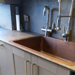 Load image into Gallery viewer, Single Bowl Single Wall Hammered Copper Kitchen Sink (without front apron)
