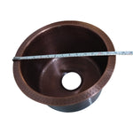 Load image into Gallery viewer, Round Copper Bar Sink Antique Hammered Under-mount Sink 14" x 8"
