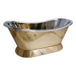 Load image into Gallery viewer, Slanting Base Brass Bathtub Nickel Interior
