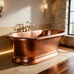 Load image into Gallery viewer, Pedestal Copper Bathtub Antique Copper Interior &amp; Exterior
