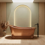 Load image into Gallery viewer, Smooth Single Slipper Pedestal Copper Bathtub
