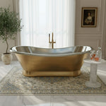 Load image into Gallery viewer, 2000mm Slanting Base Brass Bathtub Nickel Interior
