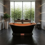 Load image into Gallery viewer, Slanting Base Copper Bathtub Full Black Exterior
