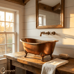 Load image into Gallery viewer, Clawfoot Copper Tub-Style Sink Full Antique Copper Finish
